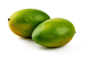 Whole Ripe Mango, isolated on White Background.