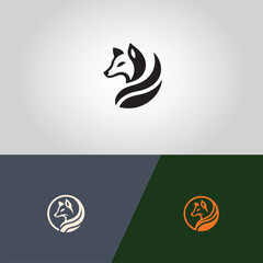 fox head logo vector icon illustration