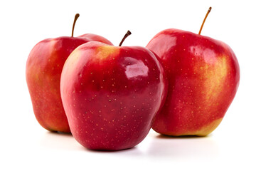 Red apples, isolated on white background.