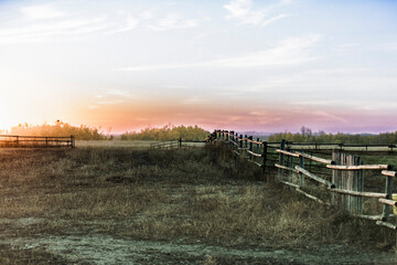 ranch fence in the field