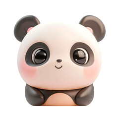 Naklejka premium 3d cute panda avatar 3d cartoon pet avatar cute animal face png smiling baby panda character