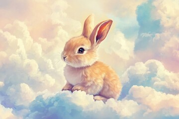 Rabbit on Cloudy Sky