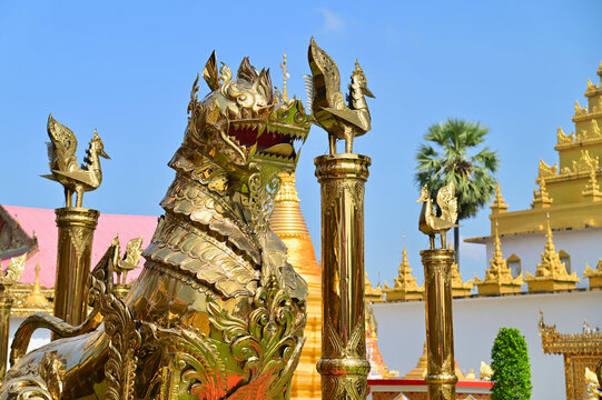 Burmese Chinthe, Lion Guardian at Wat Thai Wattanaram in Mae Sot City, Tak Province