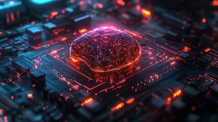 Data analysis of ai artificial intelligence process with technology processor 