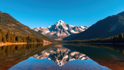 Naklejka premium Mountain lake reflection.