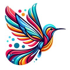 Colorful hummingbird abstract design
