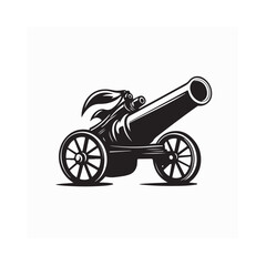 Fototapeta premium Canon Vector Art and Graphics .Vintage cannon vector illustration isolated on white background.