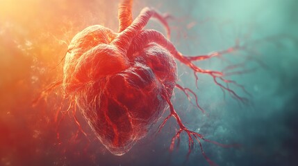 Heart functions and blood vessel on virtual interface Medical