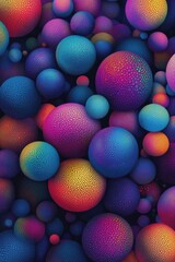 Fototapeta premium Multicolored Balls on Black Background
