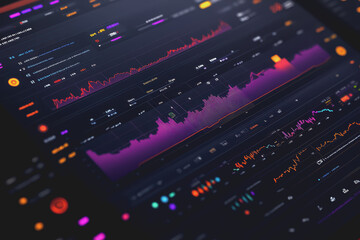 Obraz premium Screenshots of interactive quizzes or stock market graphs showing progress and success.