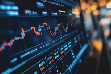 Fototapeta premium Screenshots of interactive quizzes or stock market graphs showing progress and success.