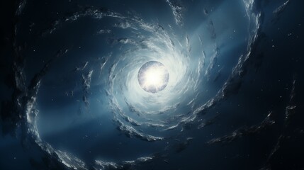 A spiral galaxy with bright stars  hard light  space in the center,generative ai illustration