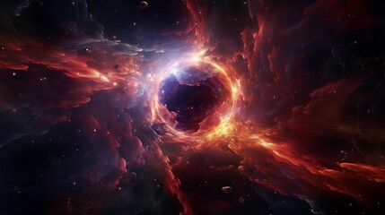 Obraz premium A star-forming region in a galaxy ambient light space on the left,generative ai illustration