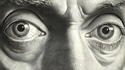 Close Up Detailed Drawing Of A Mans Eyes