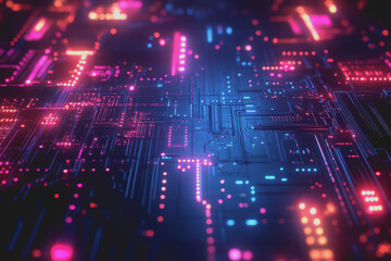 Obraz premium Technology abstract background in color space with high resolution, representing digital innovation.