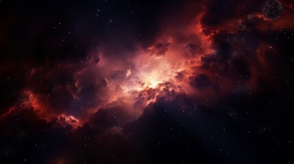 Obraz premium A vast cosmic nebula backlighting space on the right,generative ai illustration