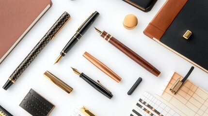 Elegant Writing Instruments and Accessories on a Stylish Surface