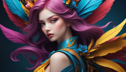 4k Landscape Beautiful Girl Wallpaper