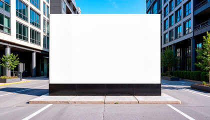 Fototapeta premium Street banner mockup PSD in a modern urban setting
