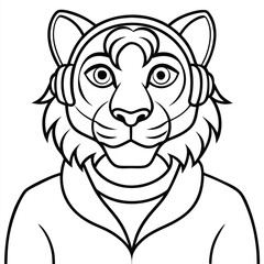 Fototapeta premium tiger silhouette vector illustration 
