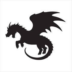 Flying Dragon Silhouette - Majestic Fantasy Creature