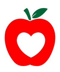 Apple clip art design on plain white transparent isolated background for card, shirt, hoodie, sweatshirt, apparel, card, tag, mug, icon, poster or badge