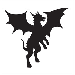 Dragon Silhouette - Majestic Fantasy Creature