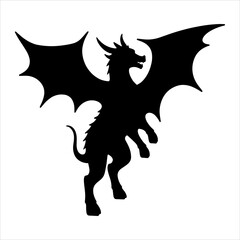 Dragon Silhouette - Majestic Fantasy Creature