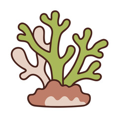 Obraz premium Coral reef icon representing marine biodiversity