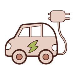 Fototapeta premium Electric car icon for green transportation