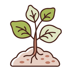 Tree seedling icon for reforestation