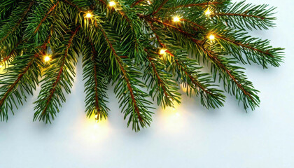 christmas tree branch with snow