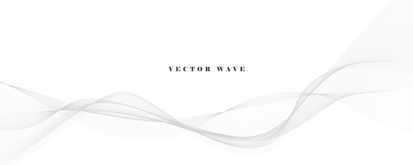 Grey abstract wave lines. Abstract wave design element.