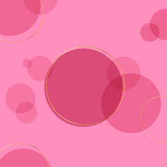 Pink circles abstract background design, vector illustration.