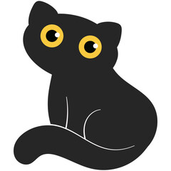 Cute cartoon black cat.