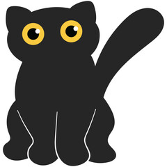 Cute cartoon black cat.