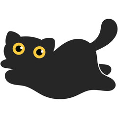 Cute cartoon black cat.