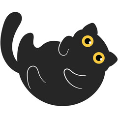 Cute cartoon black cat.