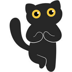 Cute cartoon black cat.
