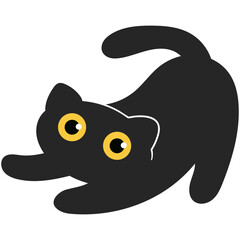 Cute cartoon black cat.