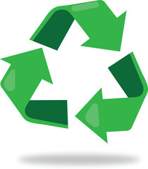 recycling symbol on white background