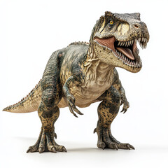 Naklejka premium detailed illustration of fierce Albertosaurus dinosaur, showcasing its powerful stance and sharp teeth. This artwork captures essence of prehistoric life