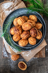 Homemade cookies nut with condensed milk.	
