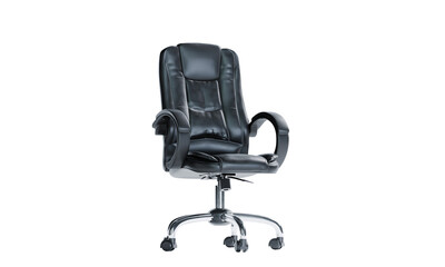 3d render of isolated swivel office executive chair on transparent background in png format.