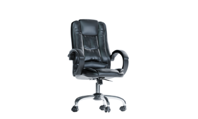 3d render of isolated swivel office executive chair on transparent background in png format.