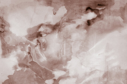 Creative abstract watercolor painting on wet paper. Blurred shapes background for your creative design and creativity.