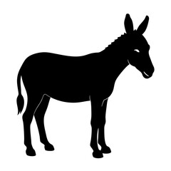 silhouette of a donkey