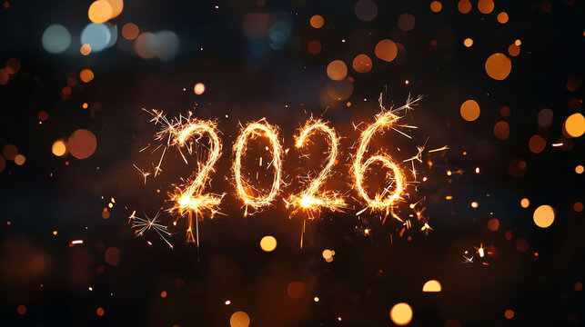 2026 mit leuchtenden Wunderkerzen &ndash; Funkelndes Highlight f&uuml;r Neujahrsfeiern, Silvesterpartys und festliche Anl&auml;sse