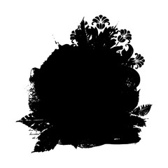 Artistic black summer, autumn mask. Basis element for design on white background