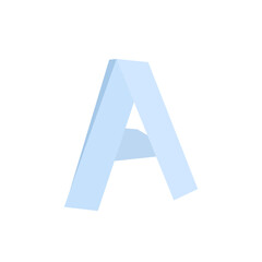 letter A in pastel oragami style on transparency background